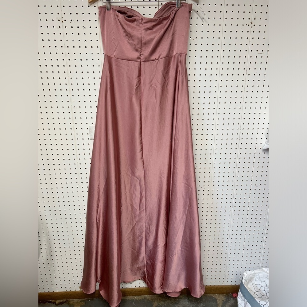 Lulus Real Romantic Light Rose Satin Strapless Maxi Dress - Picture 3 of 5